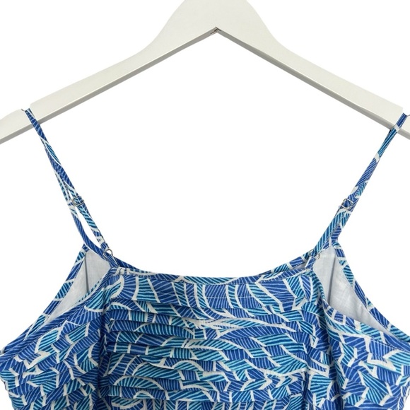 J McLaughlin Paris Linen Maxi Dress Geti Swirl Blue White Aqua Size S NEW - Picture 9 of 14